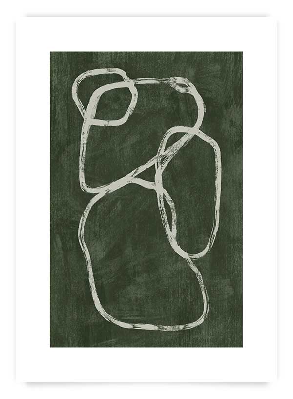 Tablou modern cu ilustratie in nuante de verde Green abstract 6