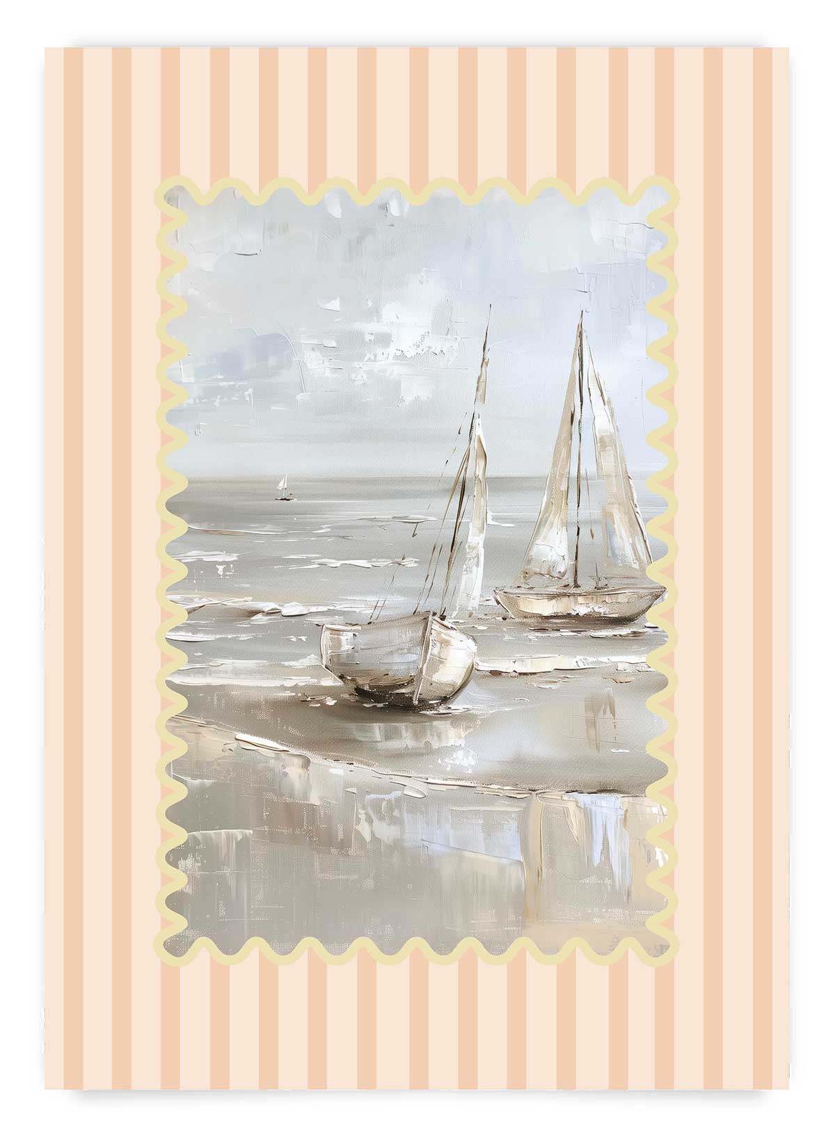Poster minimalist in nuante calde de beige Beige Stripes no4 | Poster