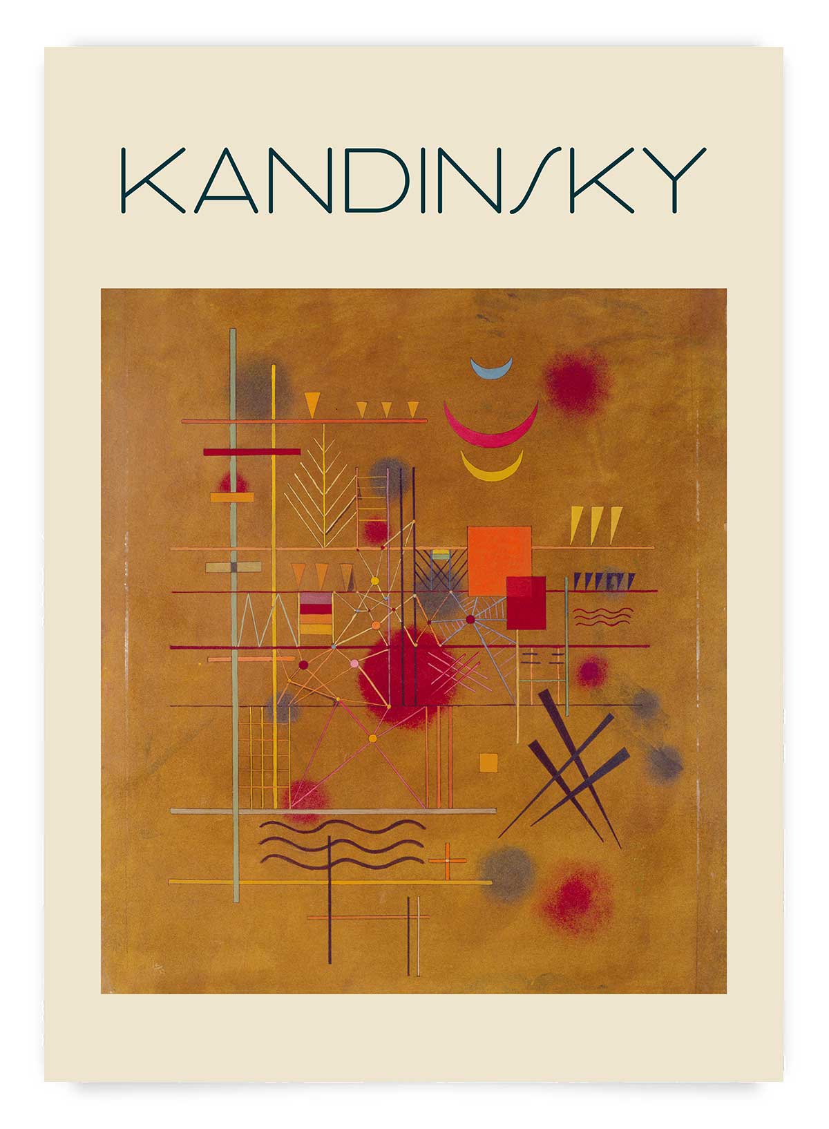 Poster cu lucrarea abstracta geometrica Red in nets de Wassily Kandinsky
