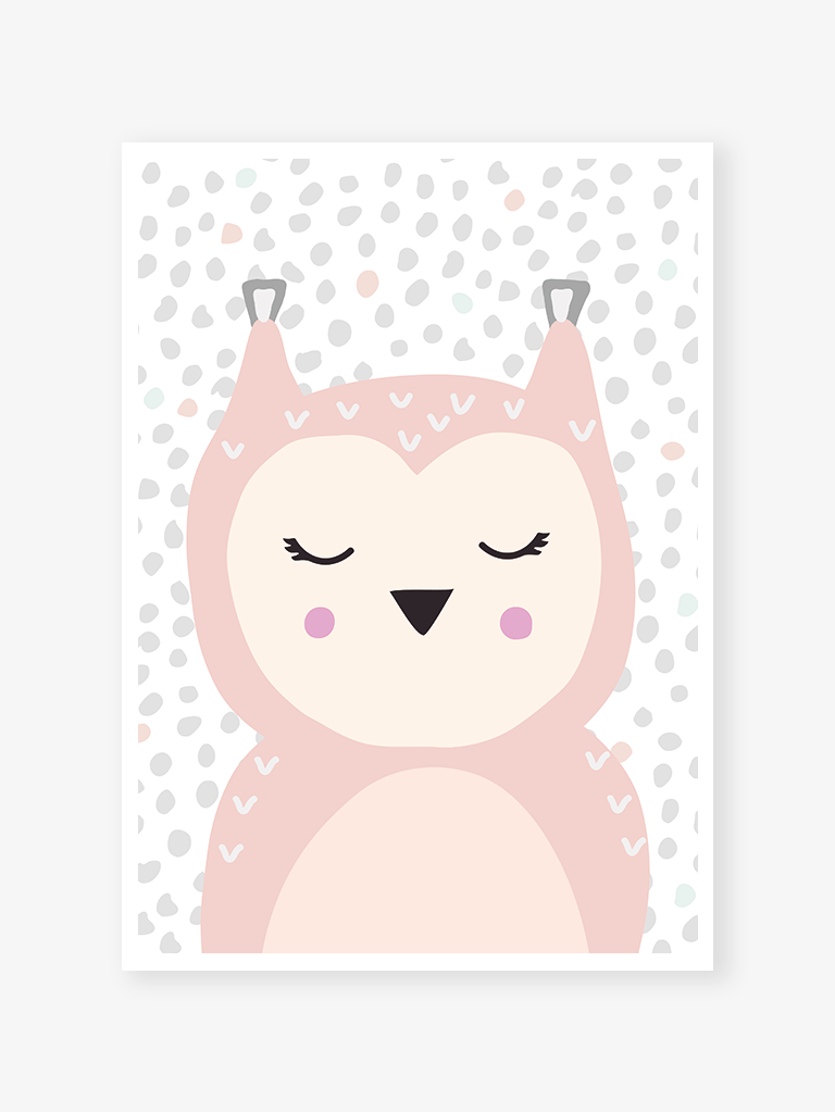 Bufnita roz | Art Print