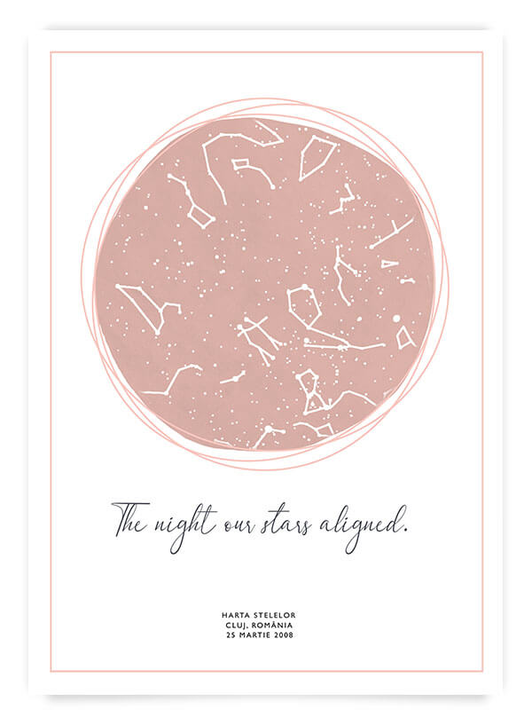 Poster Harta Stelelor beige