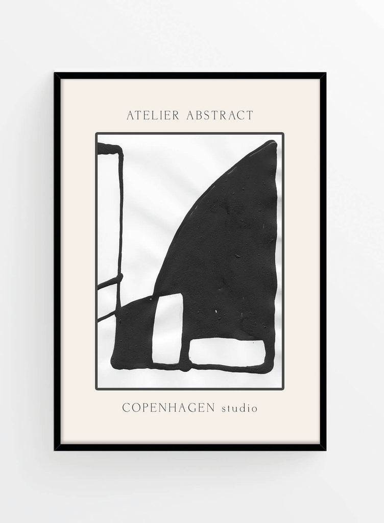 Poster tablou abstract alb negru Kaplias