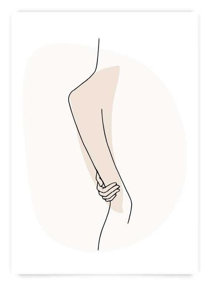 Woman back lines I Art Print