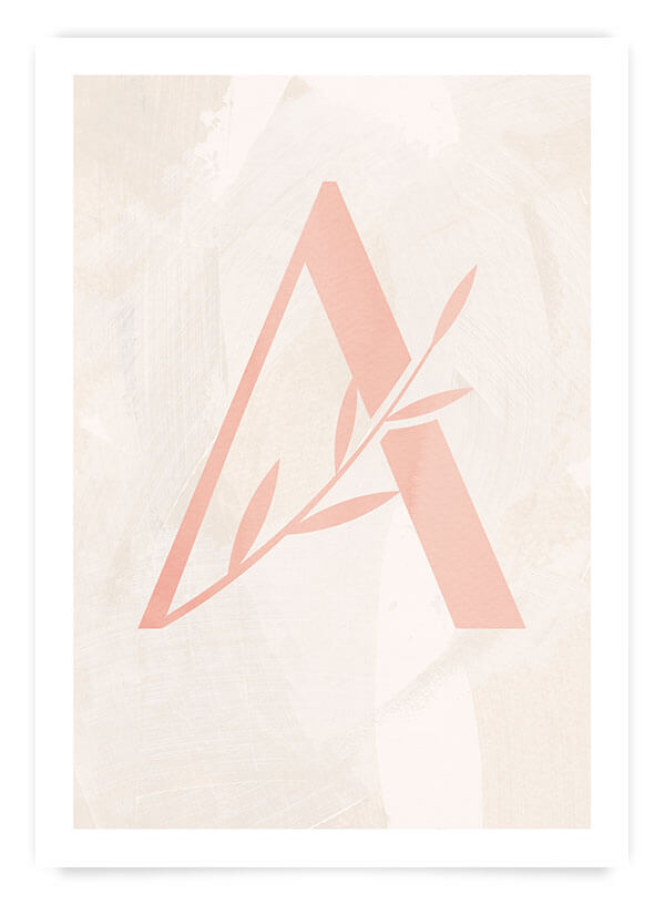 Litera roz personalizata | Poster