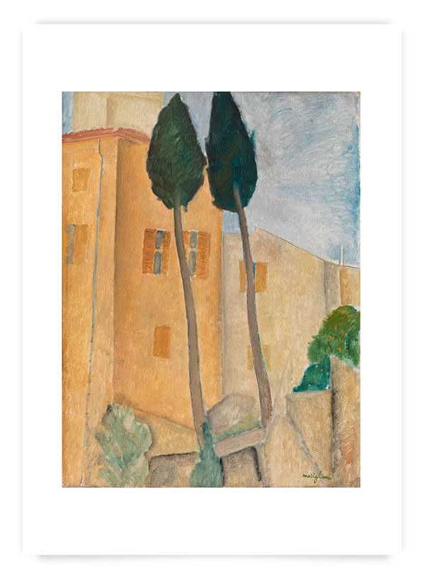 Modigliani Cypresses and Houses at Cagnes | Poster