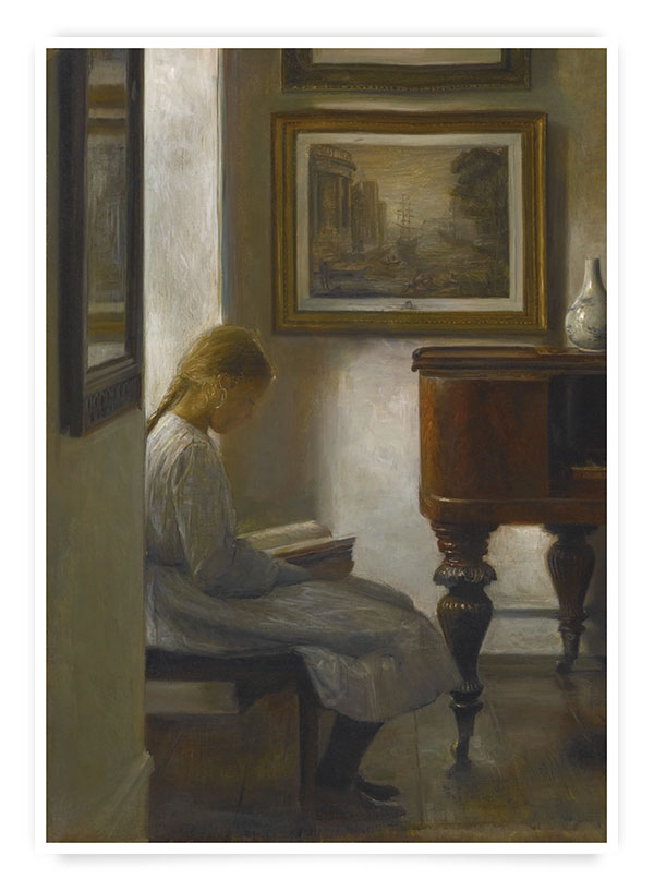 Carl Holsøe - Girl in an interior | Poster