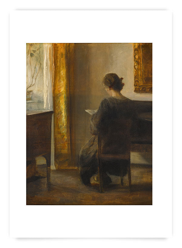 Carl Holsøe - Lady reading in an interior | Poster