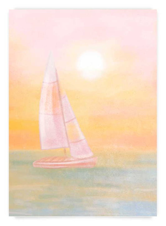 Pastel boat sailing | Poster