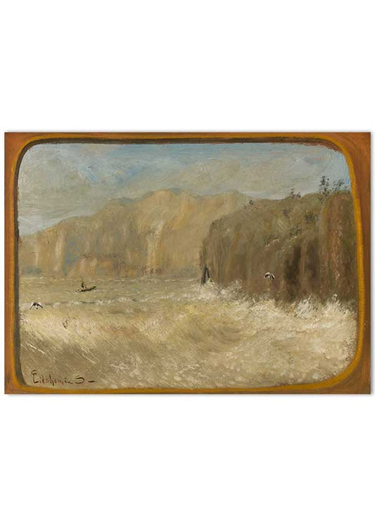 Two Gulls and Cliffs | Poster