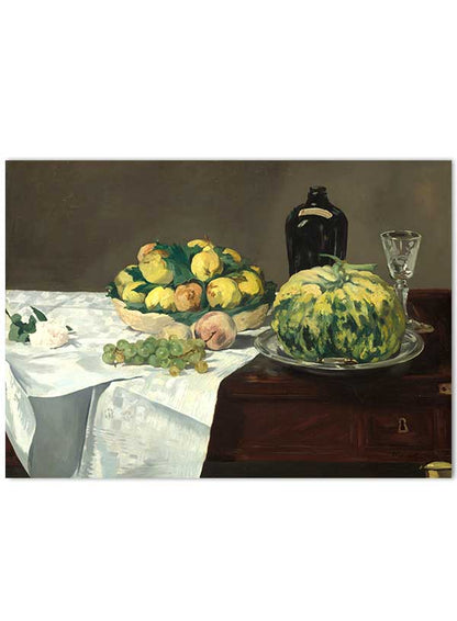 Still life with Melon and Peaches | Poster