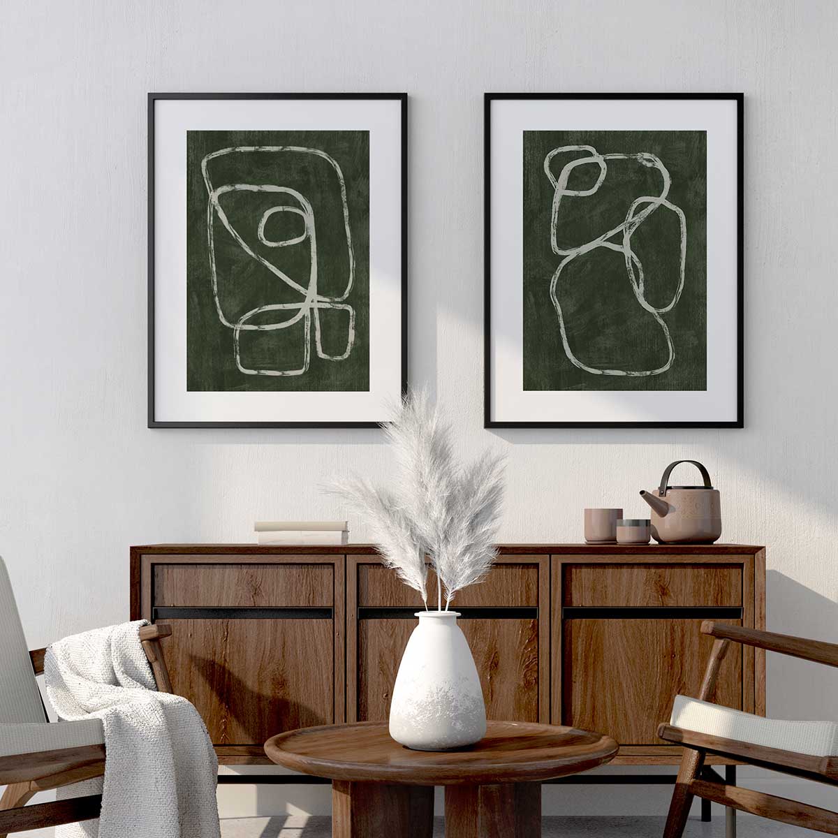 Green Abstract | Set Postere