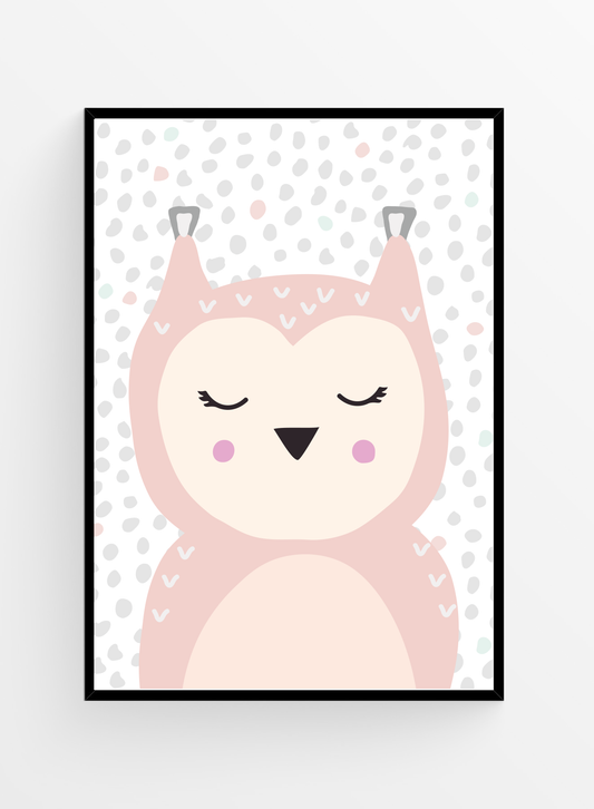 Bufnita roz | Art Print