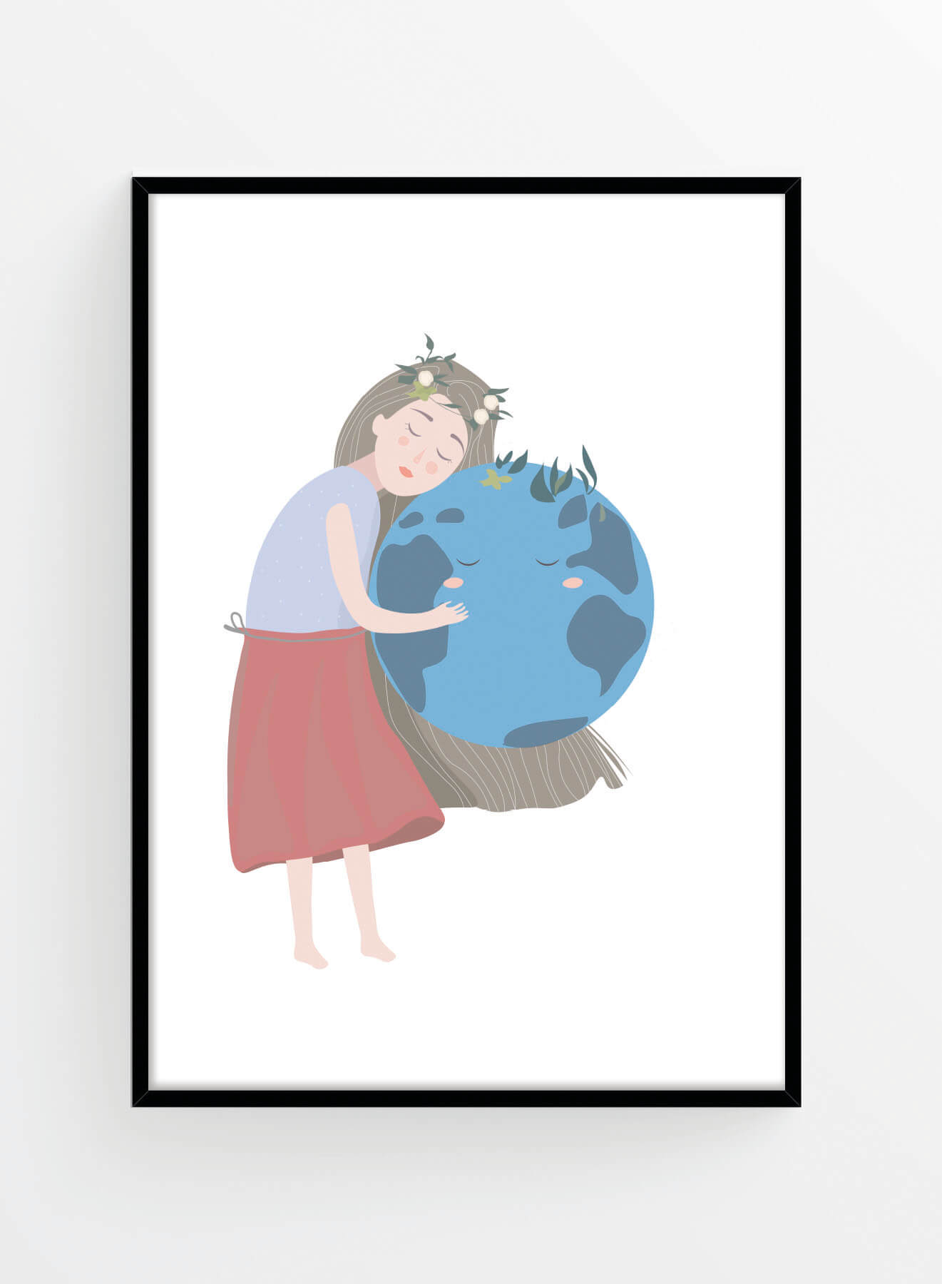 Fata care imbratiseaza pamantul | Art print